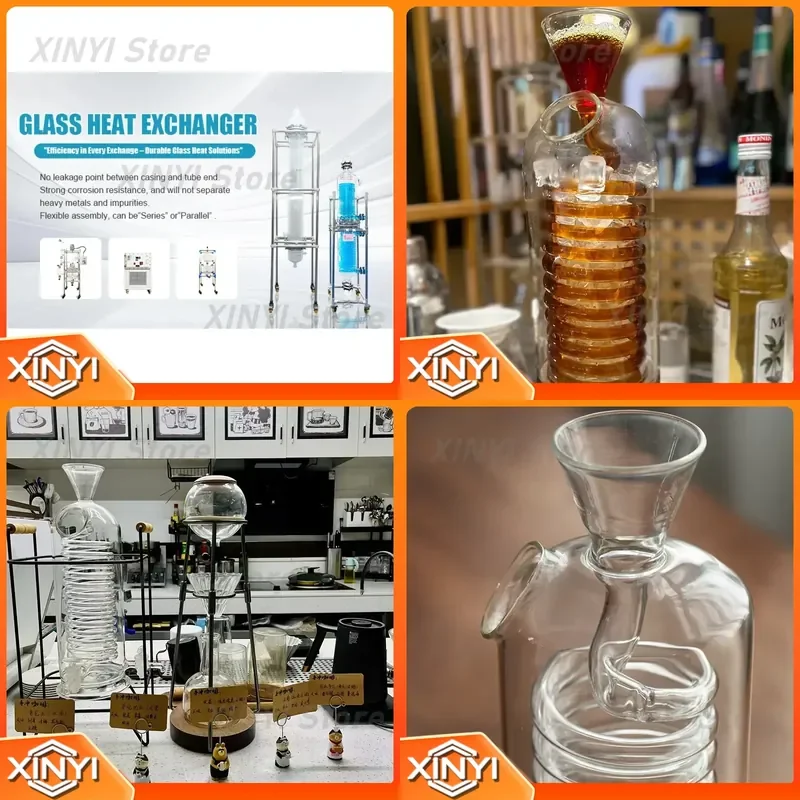 for High Efficiency Glass Coil Condenser Coffee Cooler Precision Cold Brewing for Cafes and Labs