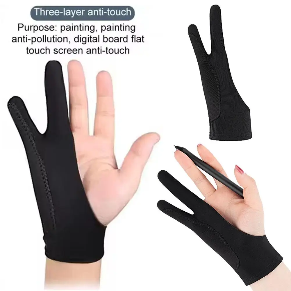 Перчатки для рисования с двумя пальцами, противосенсорные, противообрастающие для планшетов Apple, цифровая доска, сенсорный экран, картина маслом, офисные художественные принадлежности M3X8