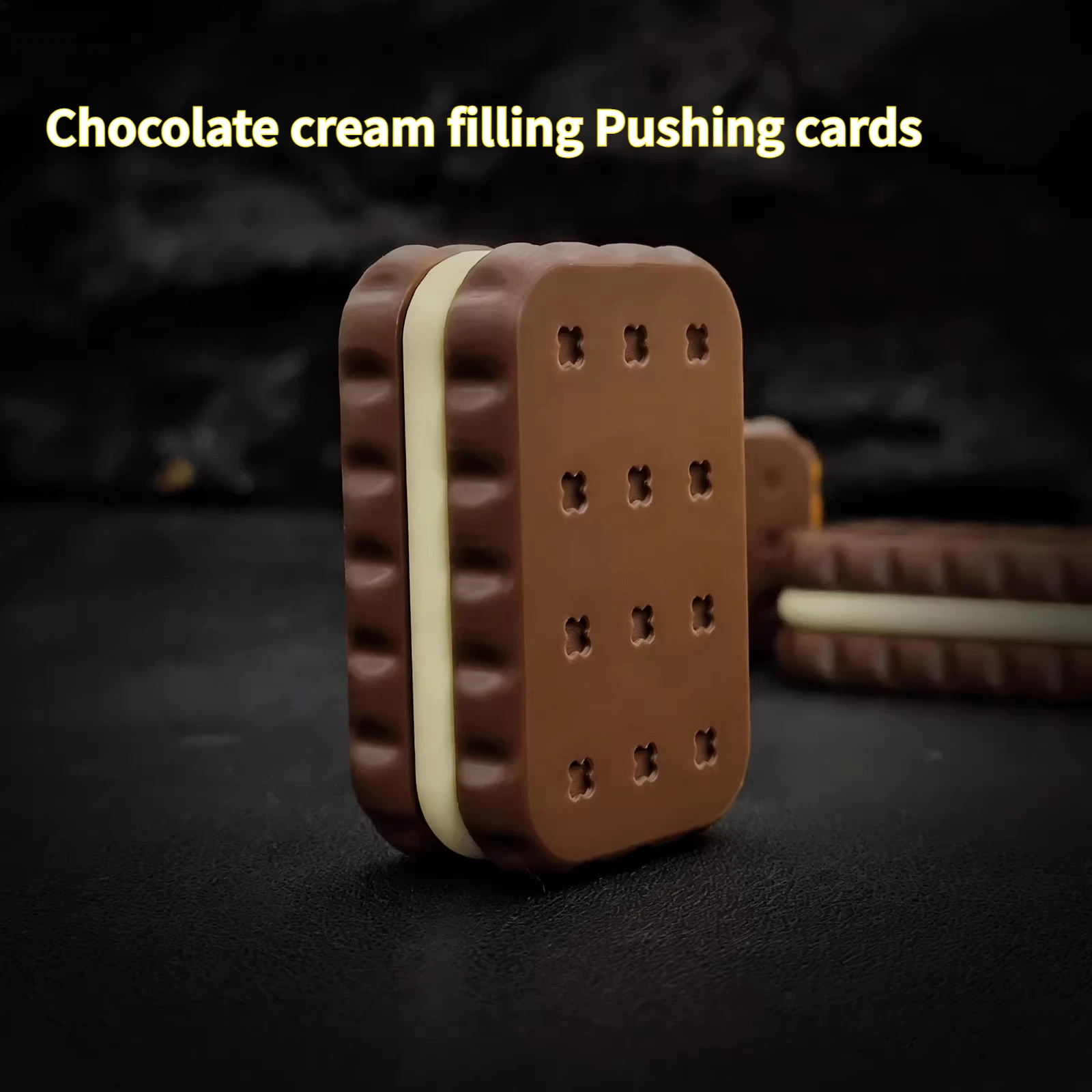 Taffu EDC Chocolate Cream Filled 3D Printed EDC Self-locking, Non-disassembling Three-Layer Finger Push Card Decompression Toy