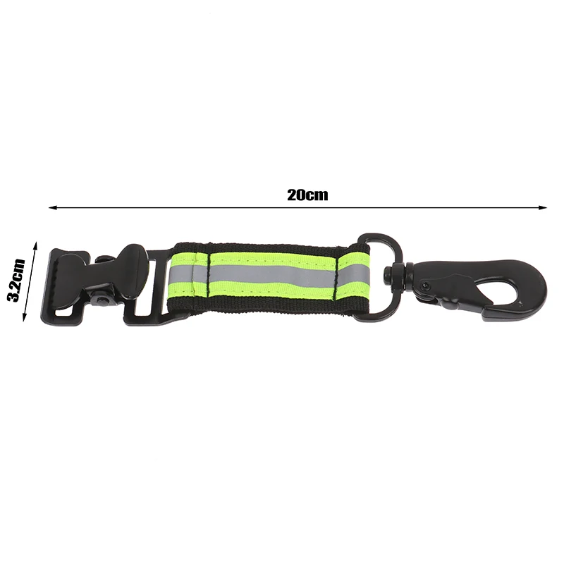 Fluorescent Green Fire Work Glove Strap Heavy-Duty Reflective Rescue Turnout Gear Clip