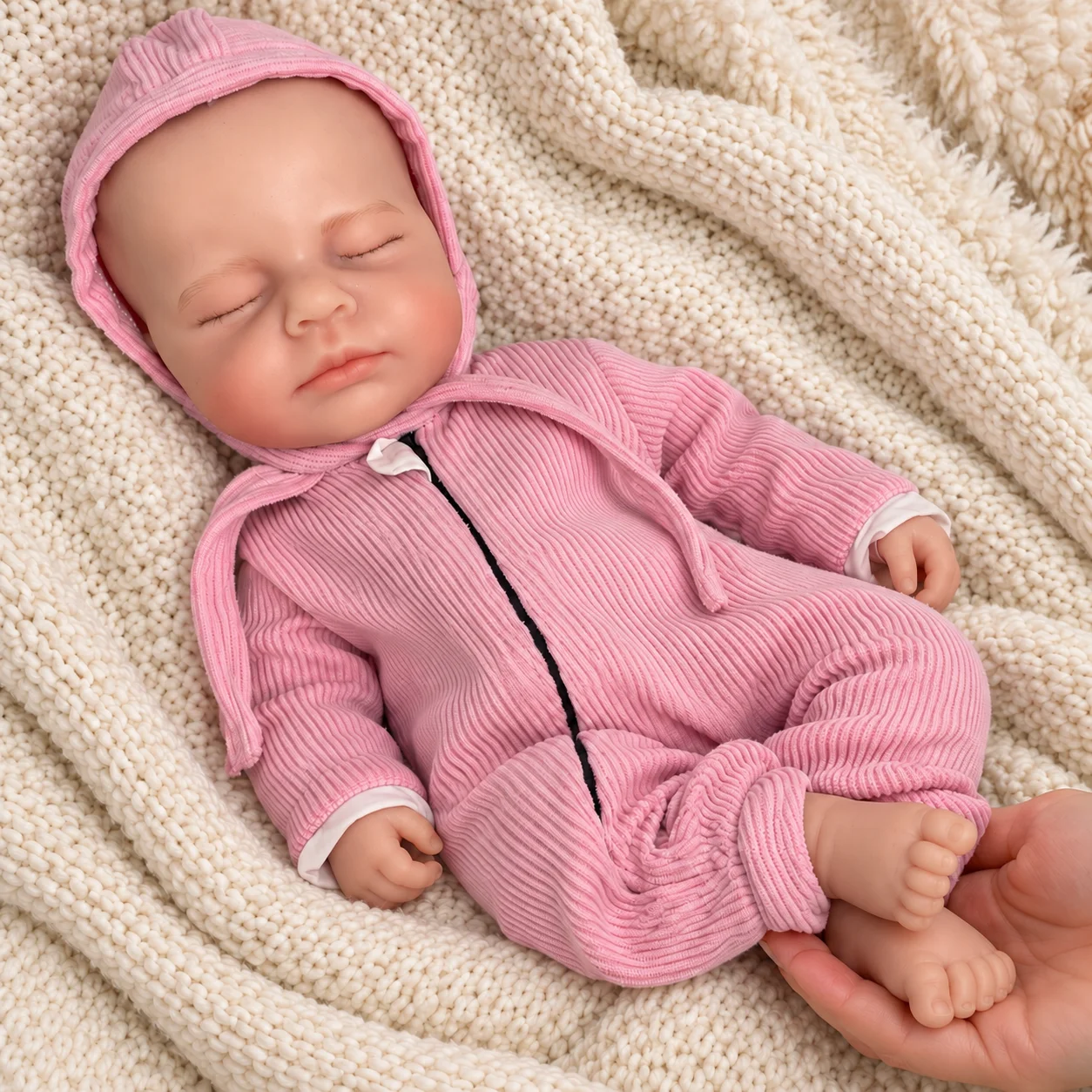 20-inch Reborn Doll with Full-body Silicone, Soft, Waterproof, Realistic 3D Skin Simulation, Newborn Baby Doll, Adult Collectible, Birthday Gift, Christmas Gift