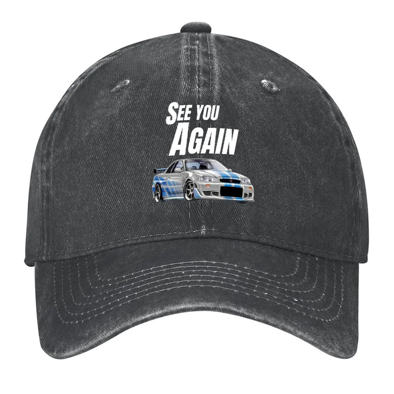 

See you Again { fast and furious R34 GTR } Baseball Cap hard hat New Hat Sports Cap Hat men Boy Child Women's