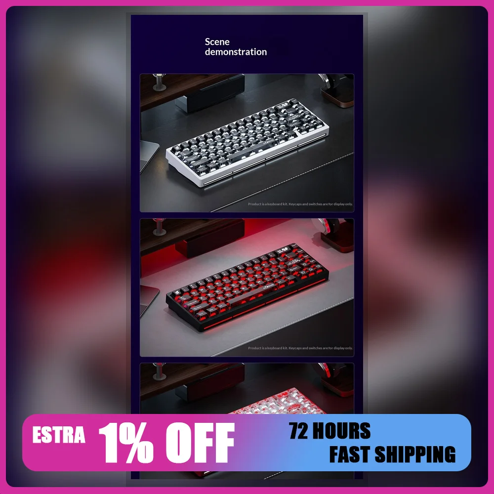 WEIKAV NUT87 87-Key Dual 8K Tri-Mode Aluminum Mechanical Keyboard Hot-Swappable RGB For Gifts