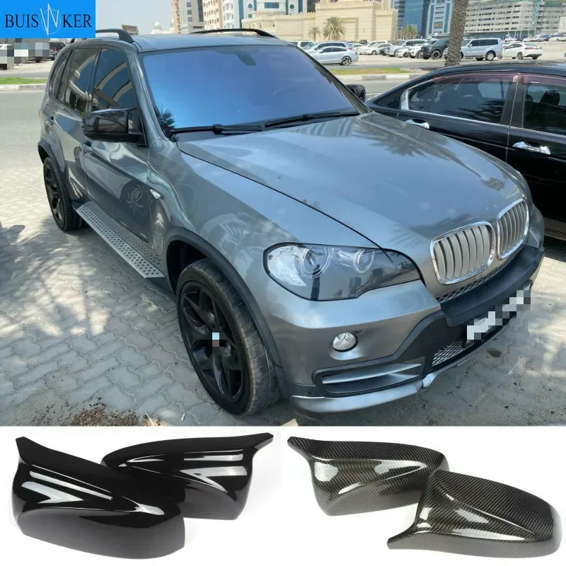 

A Pair Carbon Fiber/ABS Mirror Cover X5 X6 Car Side Rearview Mirror Cap Cover Replacement For BMW X5 X6 E70 E71 2007-2013