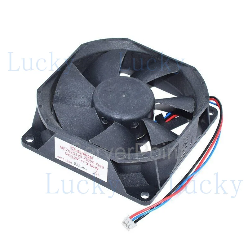 

f New For SUNON MF75251V1-Q020-G99 7525 DC12V 3.6W 75x75x25MM 3Pins Cooling Fan