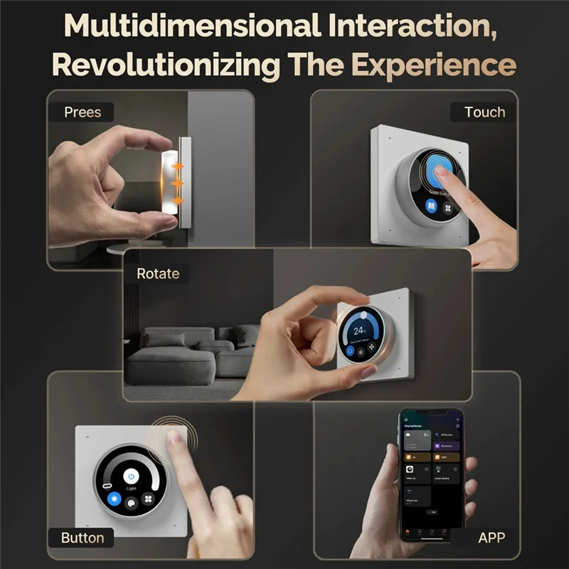 Tuya Wifi Smart Knob Central Control Screen Touch Rotate Switchh 3 Relays Smart Knob Switchh