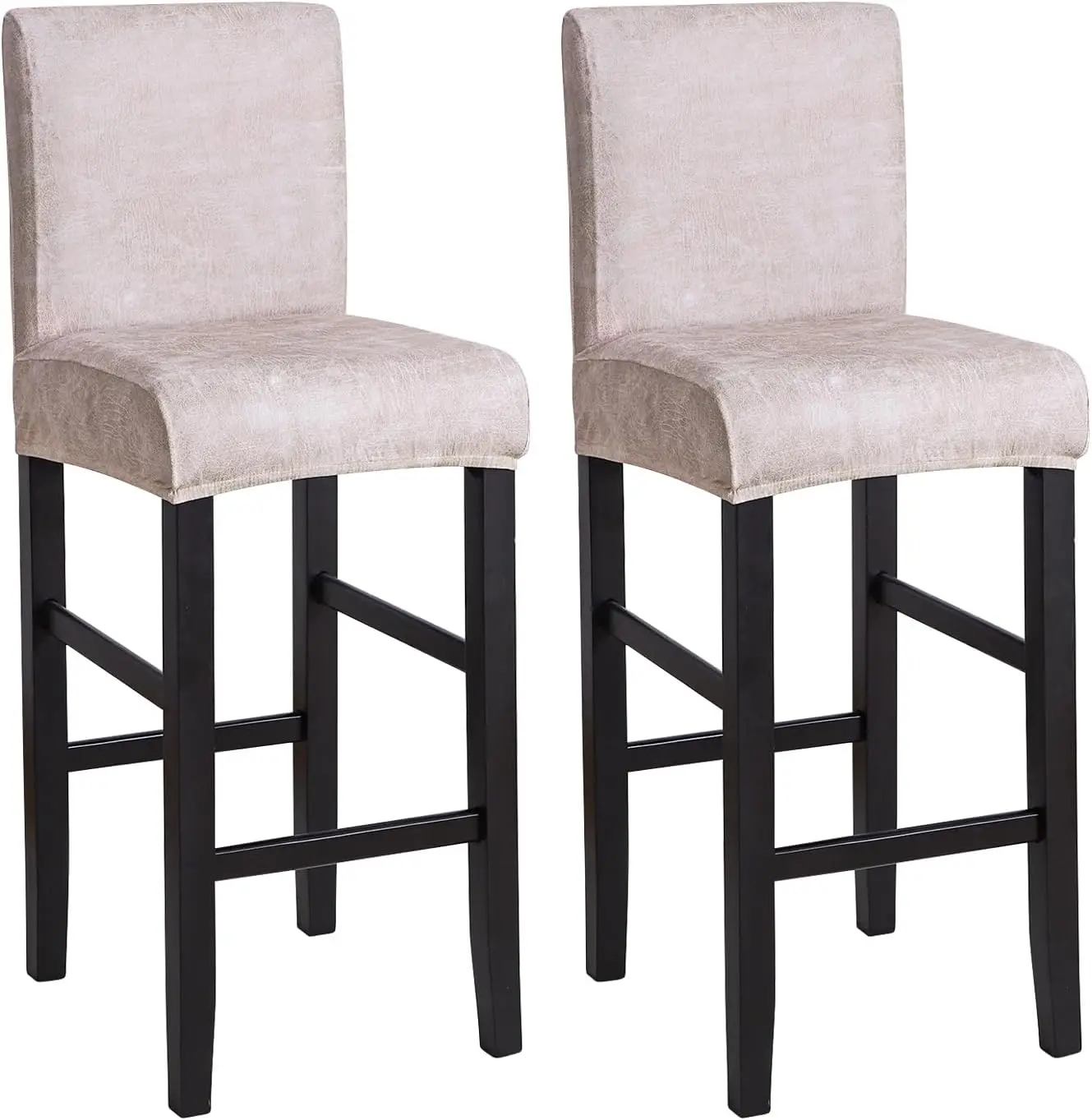 

Bar Stool Chair Cover With Backs Set Of 2 Hot Stamping Proc Dining Chair Slipcovers Cafe Barstool Slipcover Square Removable