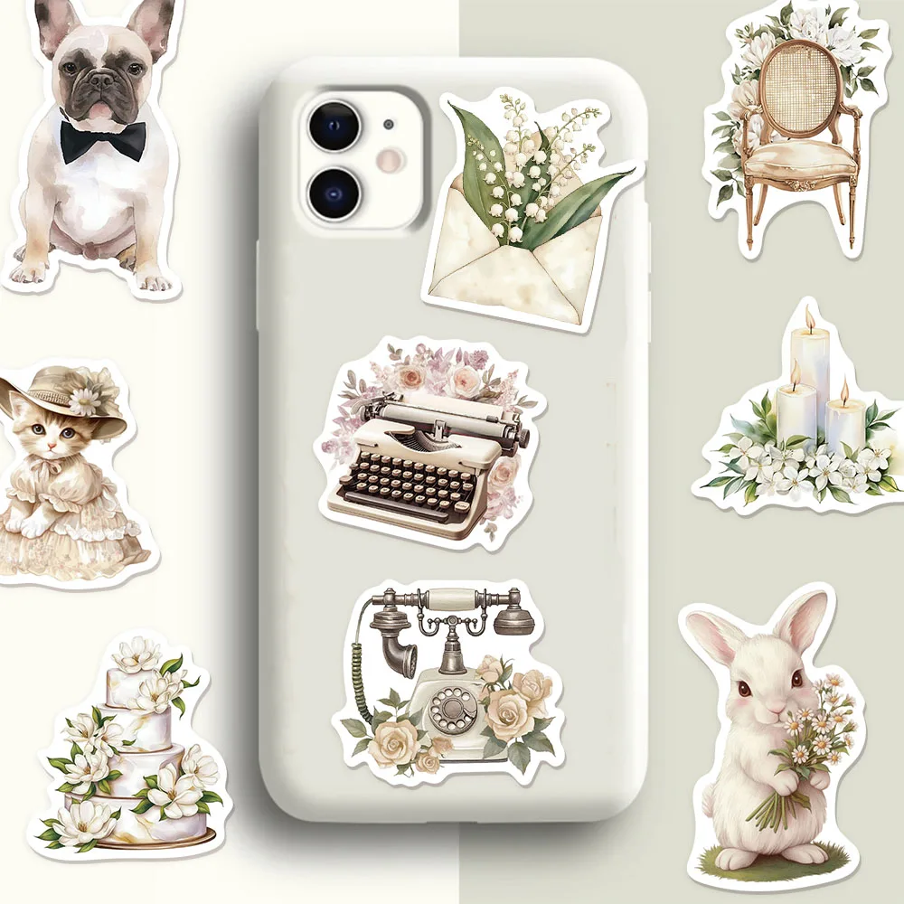 50 قطعة من ملصقات جرافيتي ليتل فريش من عصر النهضة البيضاء الإبداعية، دفتر الأمتعة، ملصق مكبر الصوت، ملصق مقاوم للماء #6