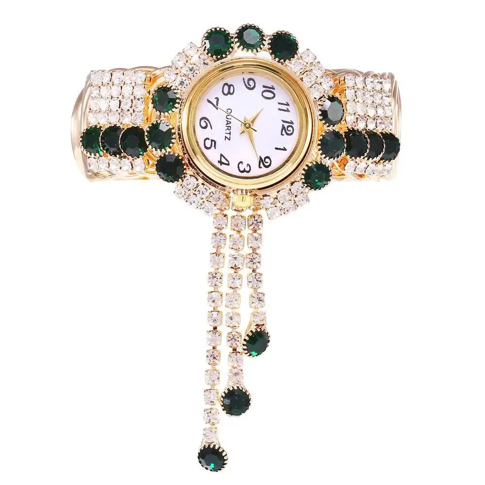Women's Luxury Rhinestone Quartz Watch with Adjustable Bangle