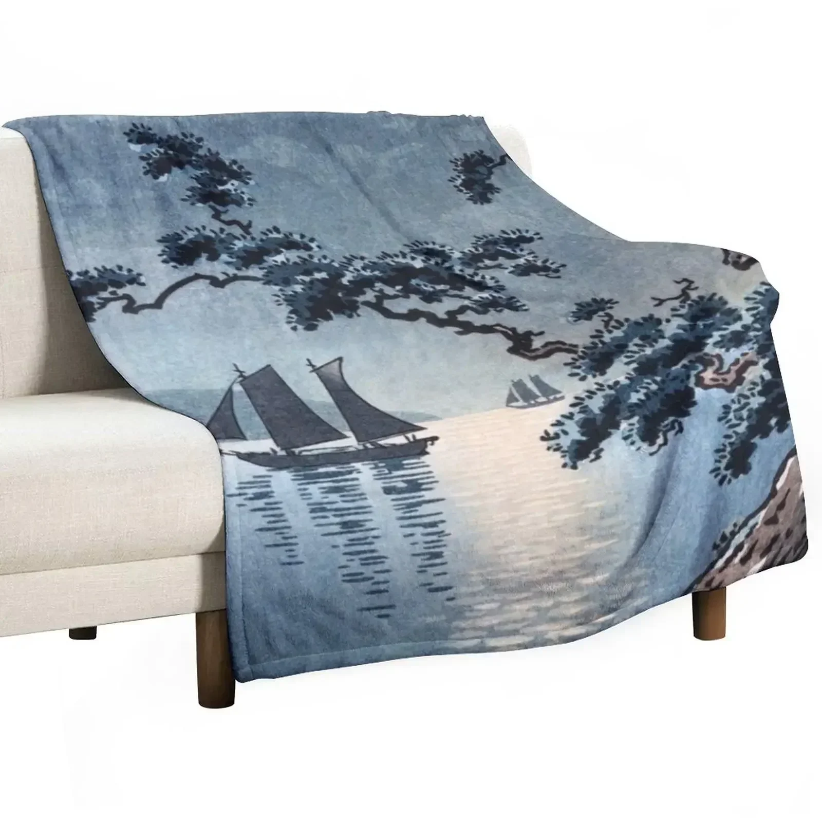 Maiko Beach by Tsuchiya Koitsu Throw Blanket Quilt Vintage Sofa Quilt Blankets