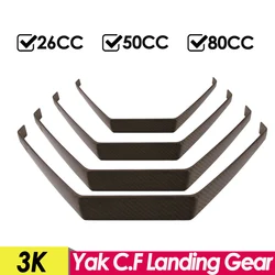 Carbon Fiber Landing Gear para RC Gas Aircraft, Modelo de material rodante, YAK, 26CC-35CC, 50CC, 80CC