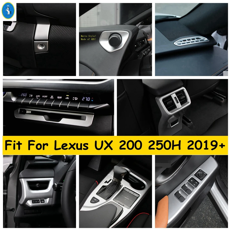 

Matte Car Dashboard Air AC / Gear Shift / Glass Lift Button Decor Panel Accessories Cover Trim For Lexus UX 200 250H 2019 - 2024