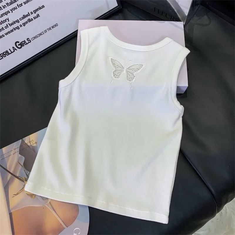 Girls Tank Top Summer Dress 2026 New Fashionable Childrens Internet Red Butterfly Top Little Girls Sleeveless Inner Undercover