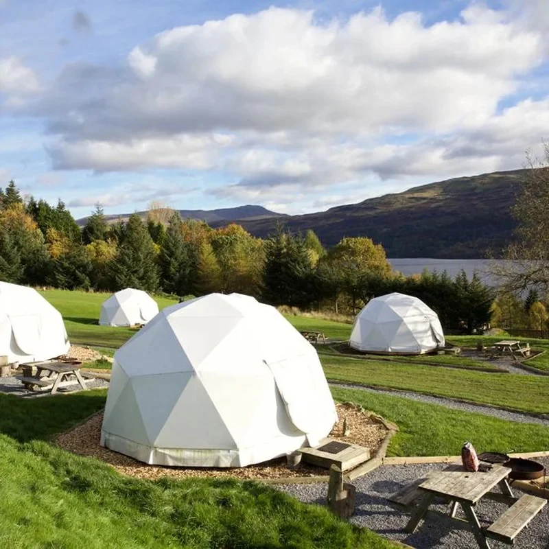 Waterproof PVC Geodesic Dome Ball Tent with Double Door Clear House for Camping and Hotel Use
