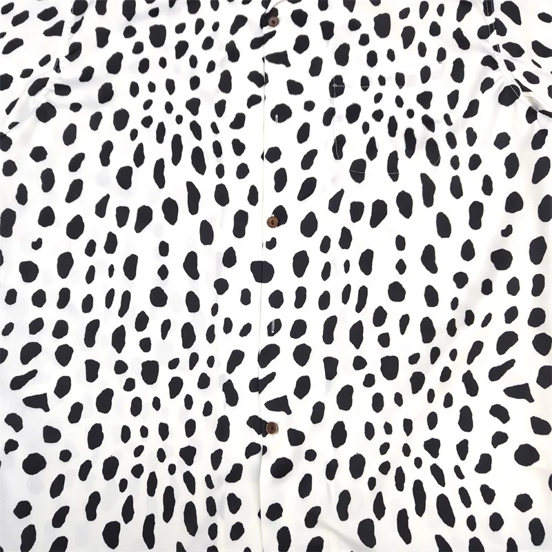 Trend New WACKO MARIA Leopard Print Hawaii Short Sleeve Shirt Summer Holiday Casual Mens Womens Loose Shirt Tops