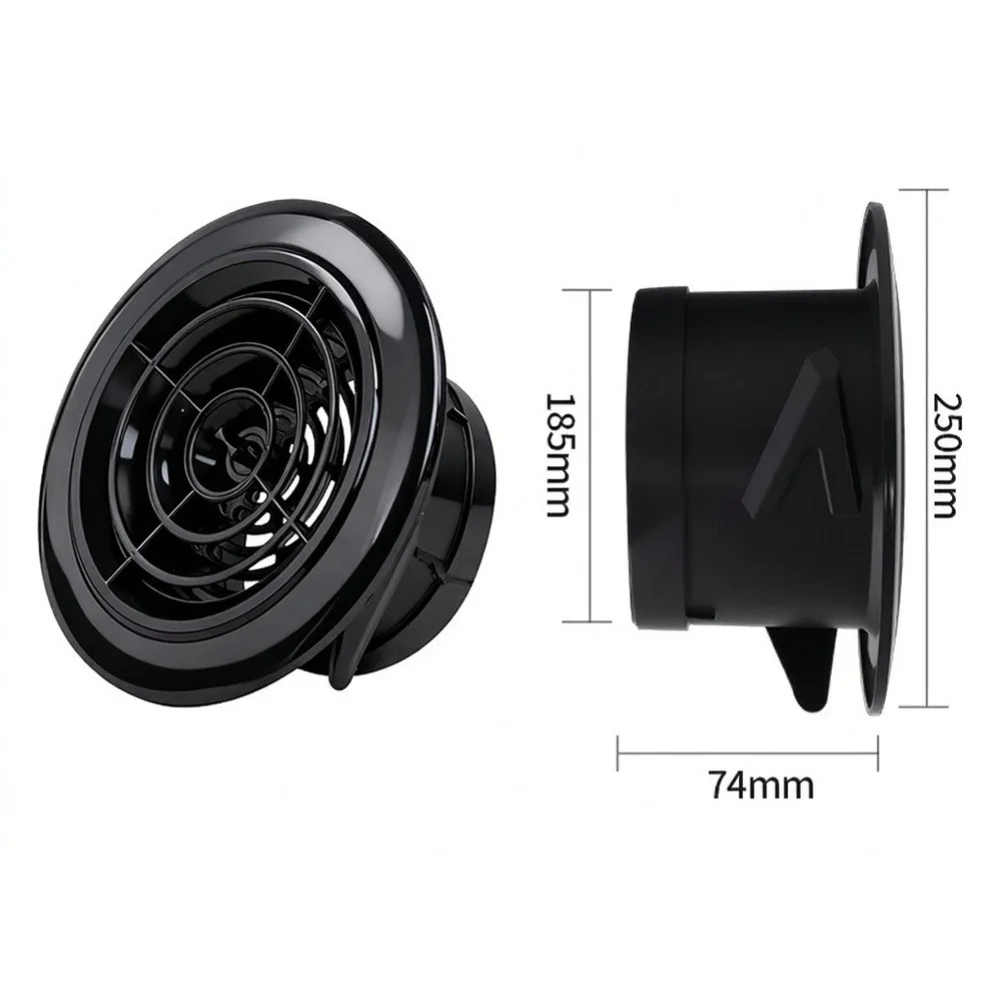 Black 8 Inch Rotating Vent Cover With Mesh Grate For Kitchen Living Room Fan Air Circulation System Home Improvement