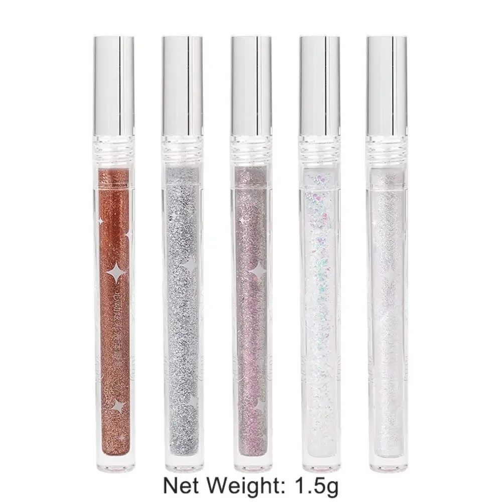 Fashion Sparkling Liquid Eyeshadow High-gloss White Pearl Glitter Eyeshadow Stick Brightening Highlighter Pen Makeup Cosmetics