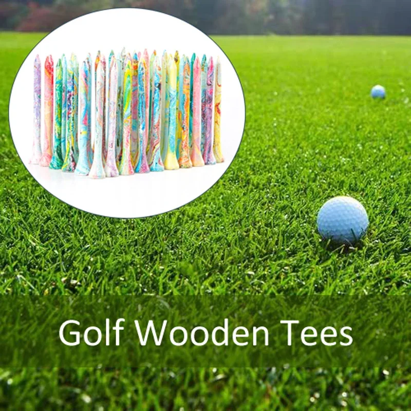 10Pcs/20Pcs New Golf tees Dazzling Colorful Wood Tee Stud Seat Golf Ball Holder Training Supplies Accessories MT-012