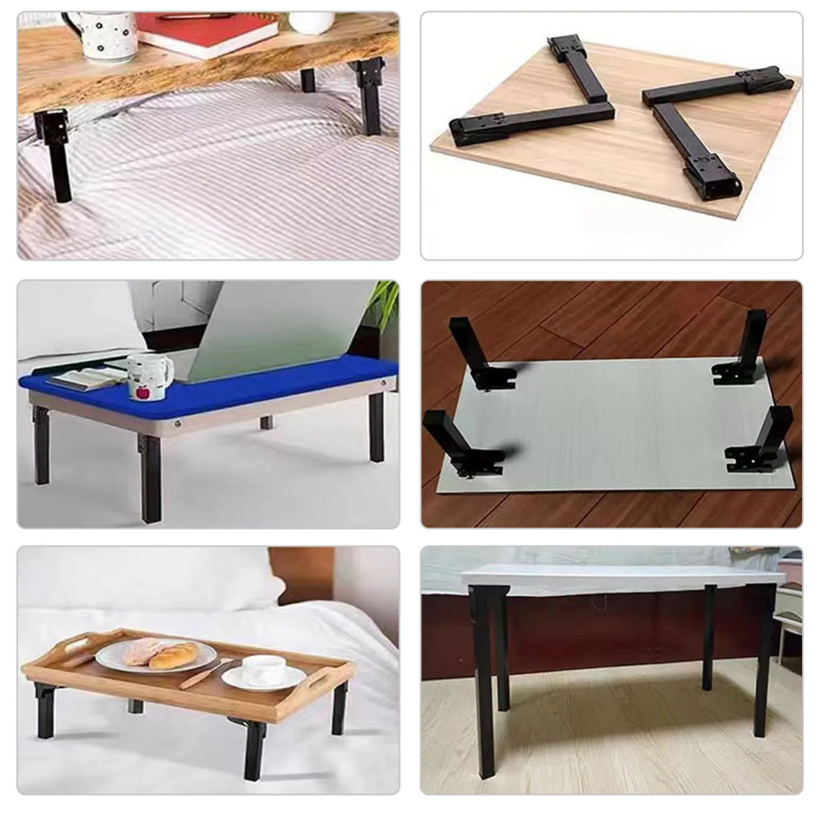 Pernas de substituição de mesa dobrável, Pés com parafusos de montagem, Pernas de bancada DIY para casa, cama, armário, roupeiro, roupeiro, 4 peças