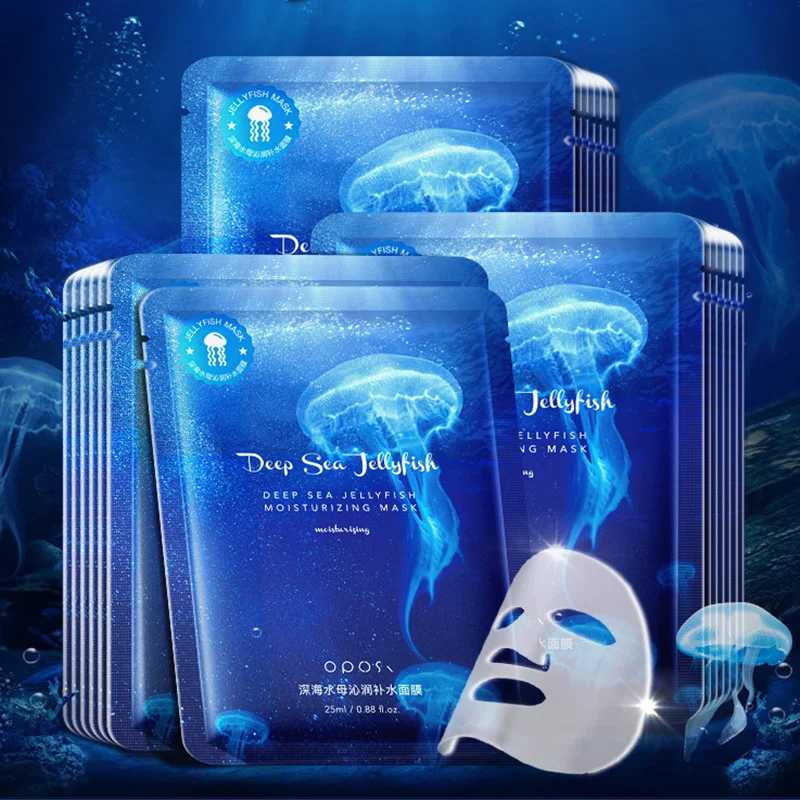 10pcs Deepsea Jellyfish Mask Moisturizing Water Nourishment To Keep Smooth Skin Care Anti-Aging Oil-control Acne Treatment