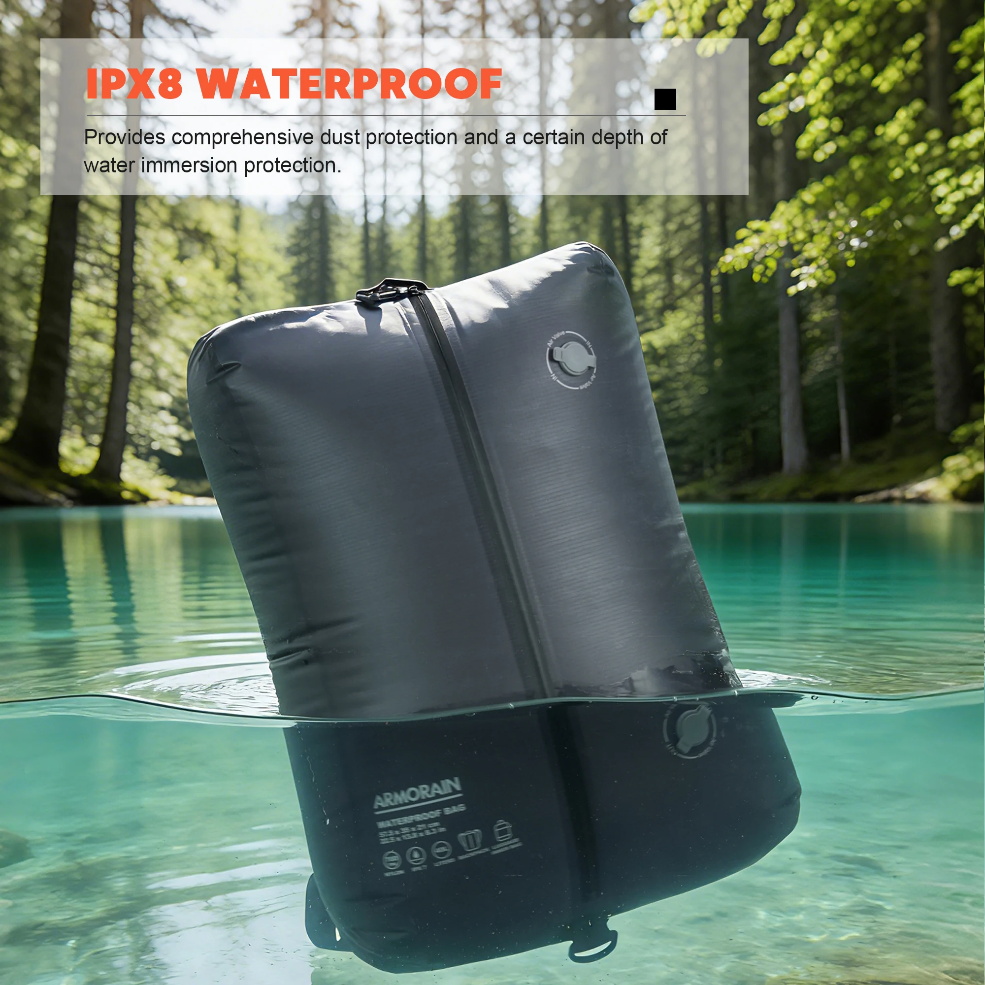 Airtight Vacuum Compression Bag Waterproof Storage Backpack 70D Plaid Nylon Lightweight Foldable Travel 20L/40L Pack Luggage Bag