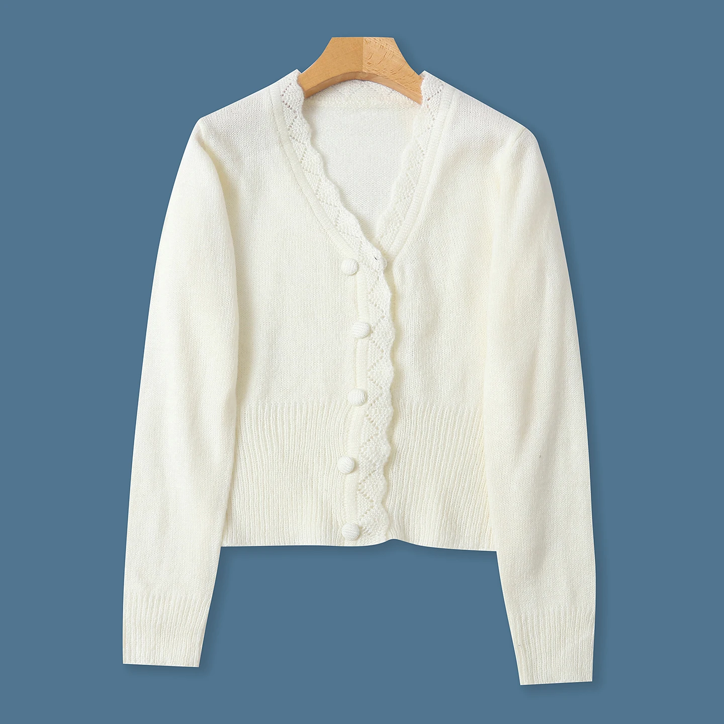 

Faion Slim Fit V-Ne Long Sve Open Cardigan Sweater Single Button Autumn New Women's Sle Casual Comfortable Knitwear