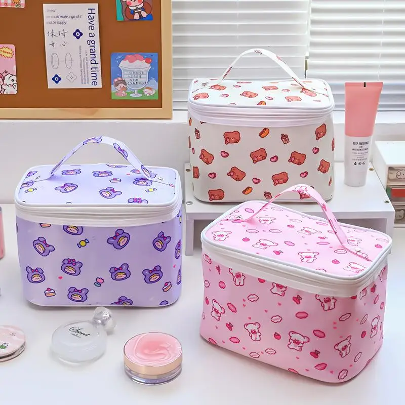 

Portable Large Capacity Travel Wash Bagcartoon Animals Portable Storage Bag Girl Cosmetic Storage Box for Student