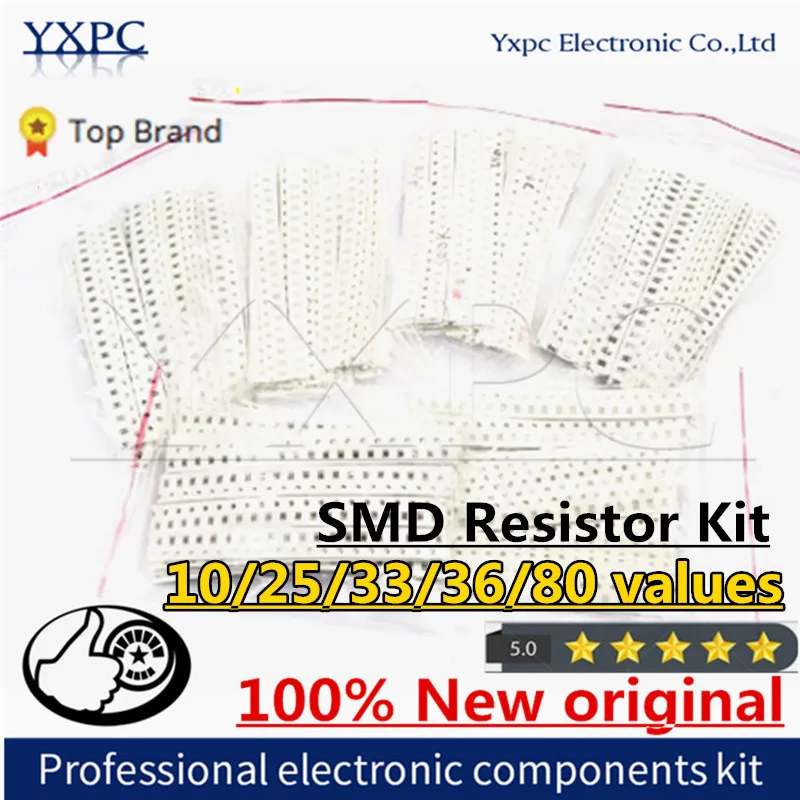 

200 шт. 660 шт. 720 шт. 4000 шт. 0402 шт. 0603 0805 1206 1210 SMD резистор в комплекте 2512 1% Ассорти мешков 10K 5% K 1K 1R 100R 220R 10R 100