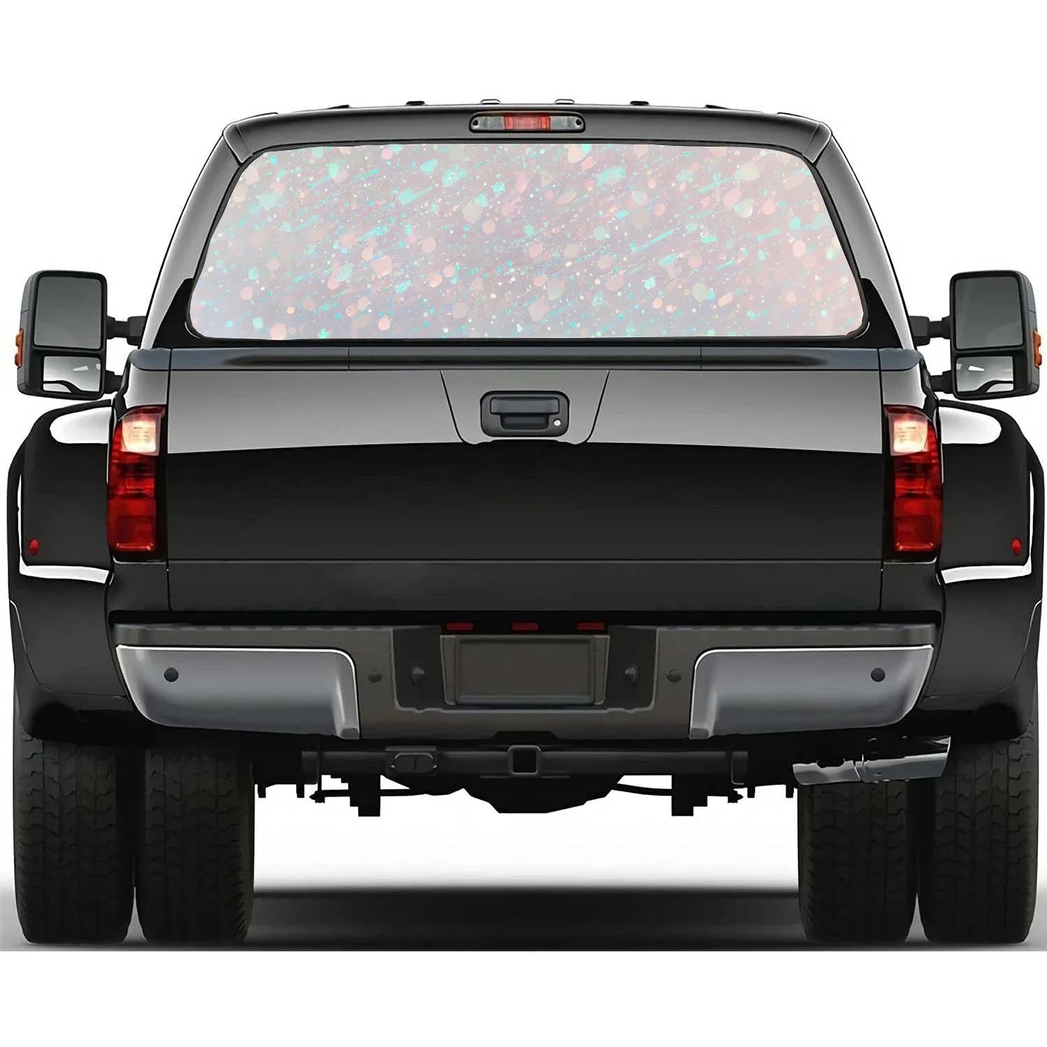 

Shimmery Dreamy Pattern Rear Window Decal Fit Pickup,Truck,Car Universal See Through Perforated Back Windows Vinyl Sticker