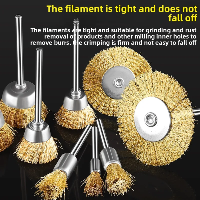 와이어 플라워 헤드 목공 연마 T자형 펜 브러시 구리 와이어 브러시 가구 나무 조각 뿌리 조각 연마 헤드