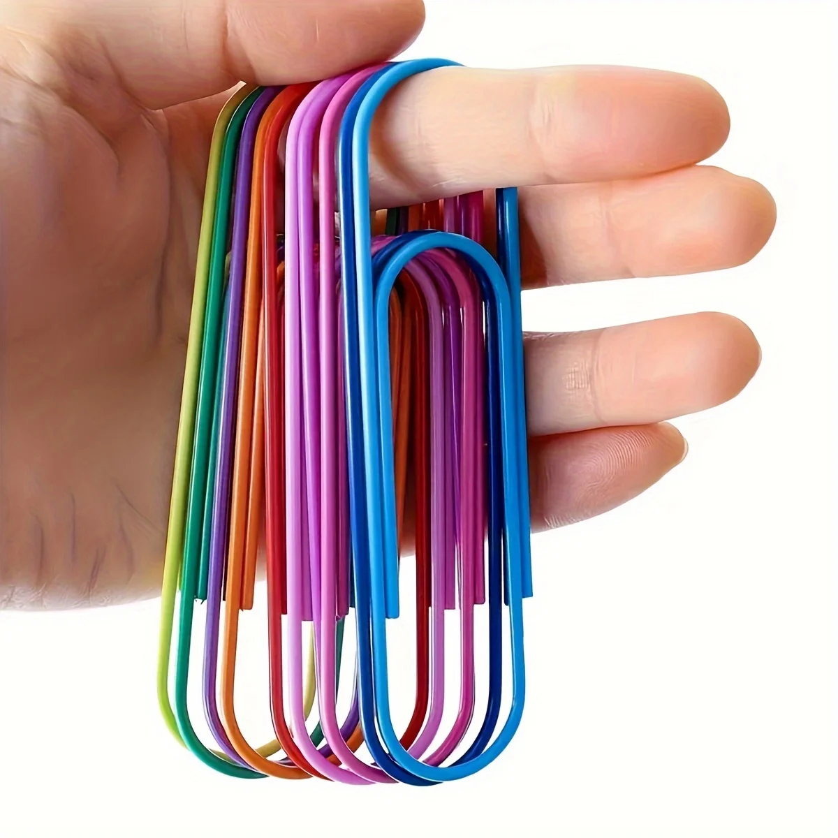 Large Paper Clips 6 Colors Rust-Proof Metal Fixed Color Cute Office Stationery Supplies Big Clip for Binding Documents