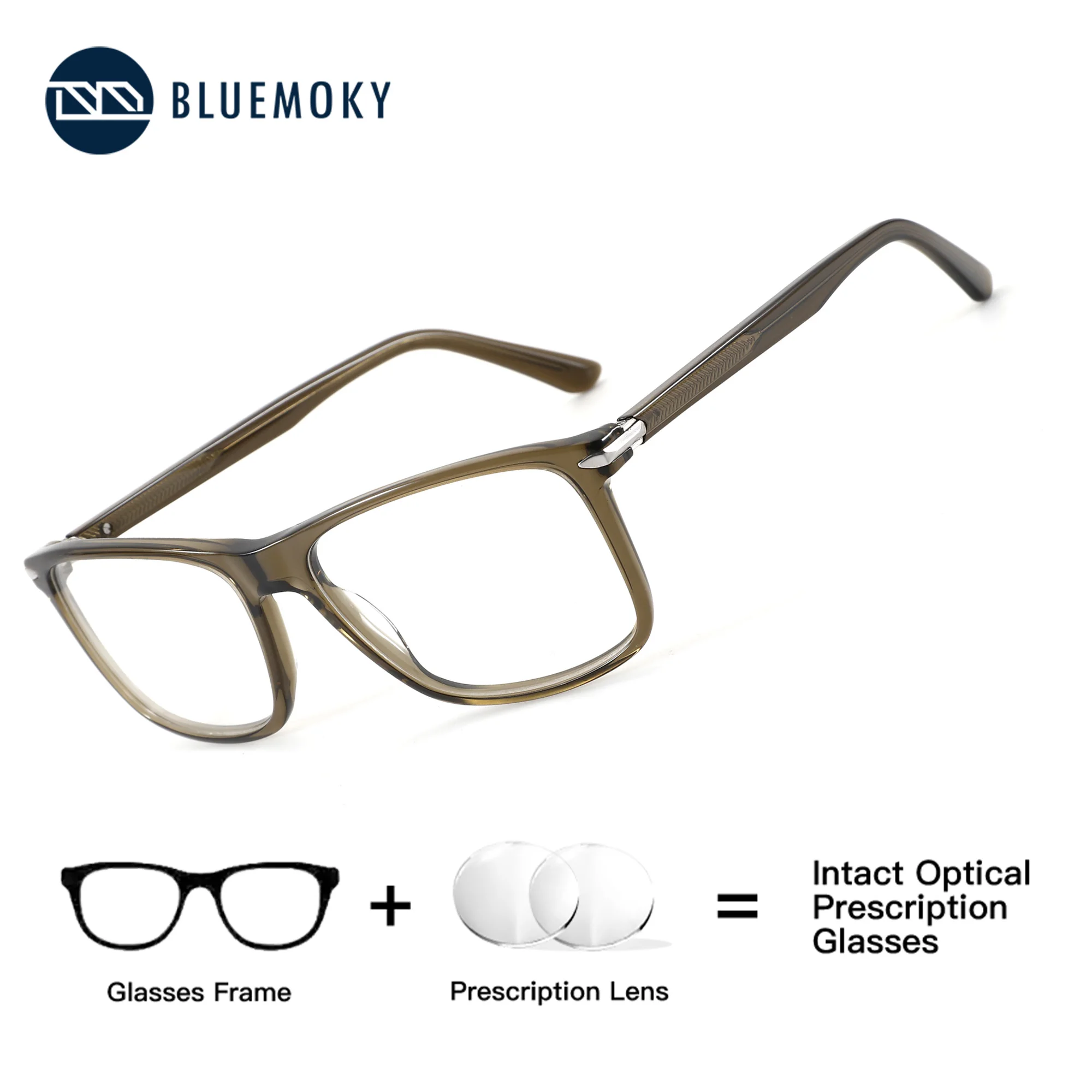 

BLUEMOKY Rectangle Acetate Prescription Glasses Men Photochromic Anti Blue Light Myopia Presbyopia Optical Eyeglasses