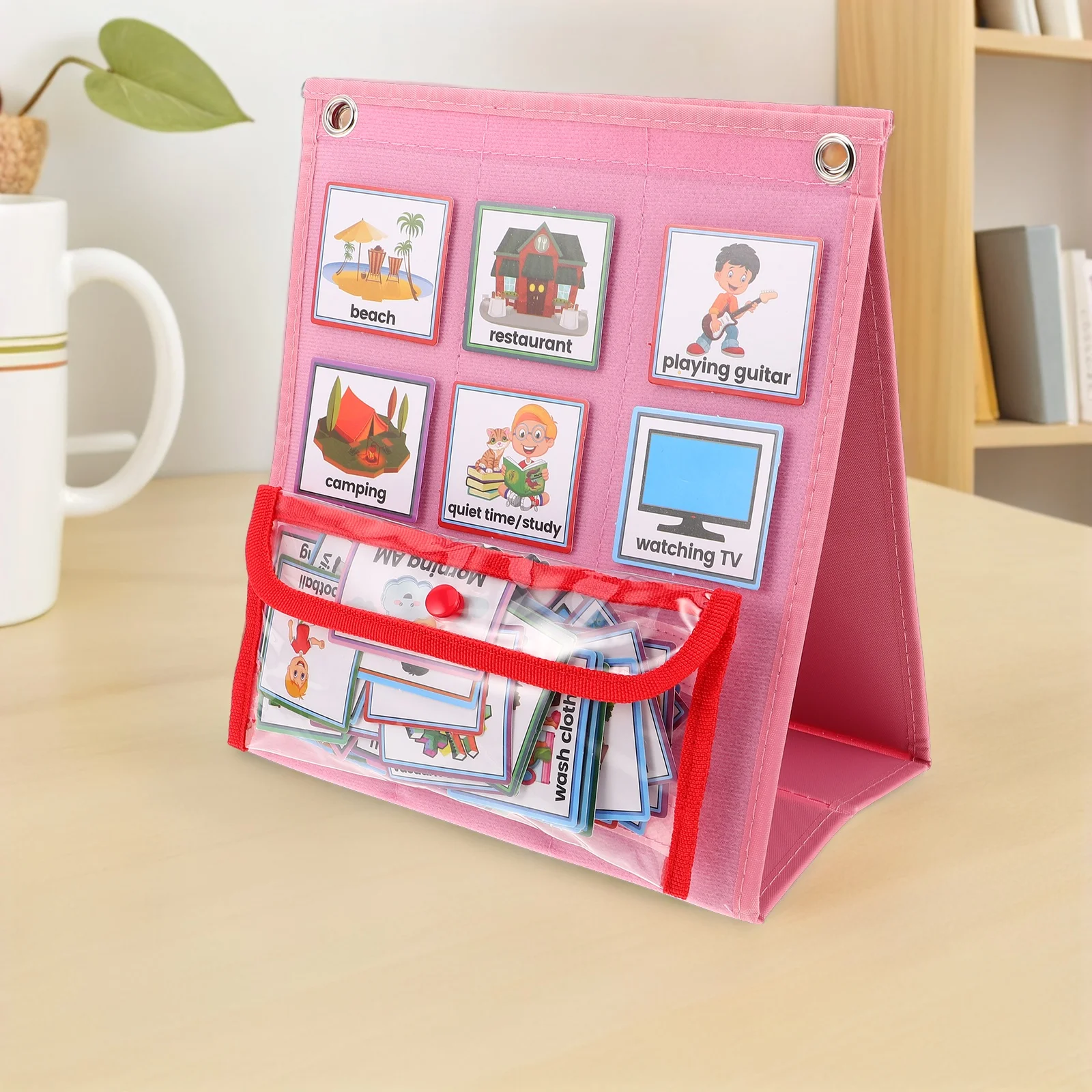 

Children's Time Management Table Classroom Schedule Pocket Chart Calendar Foldable Habit Tracker Wall