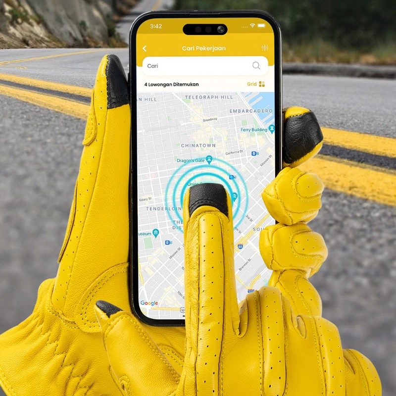 

Garden Safety Work Gloves Touchscreen Motorcyclist Gloves Full Finger Breathable Non-slip Motocross Riding Gloves