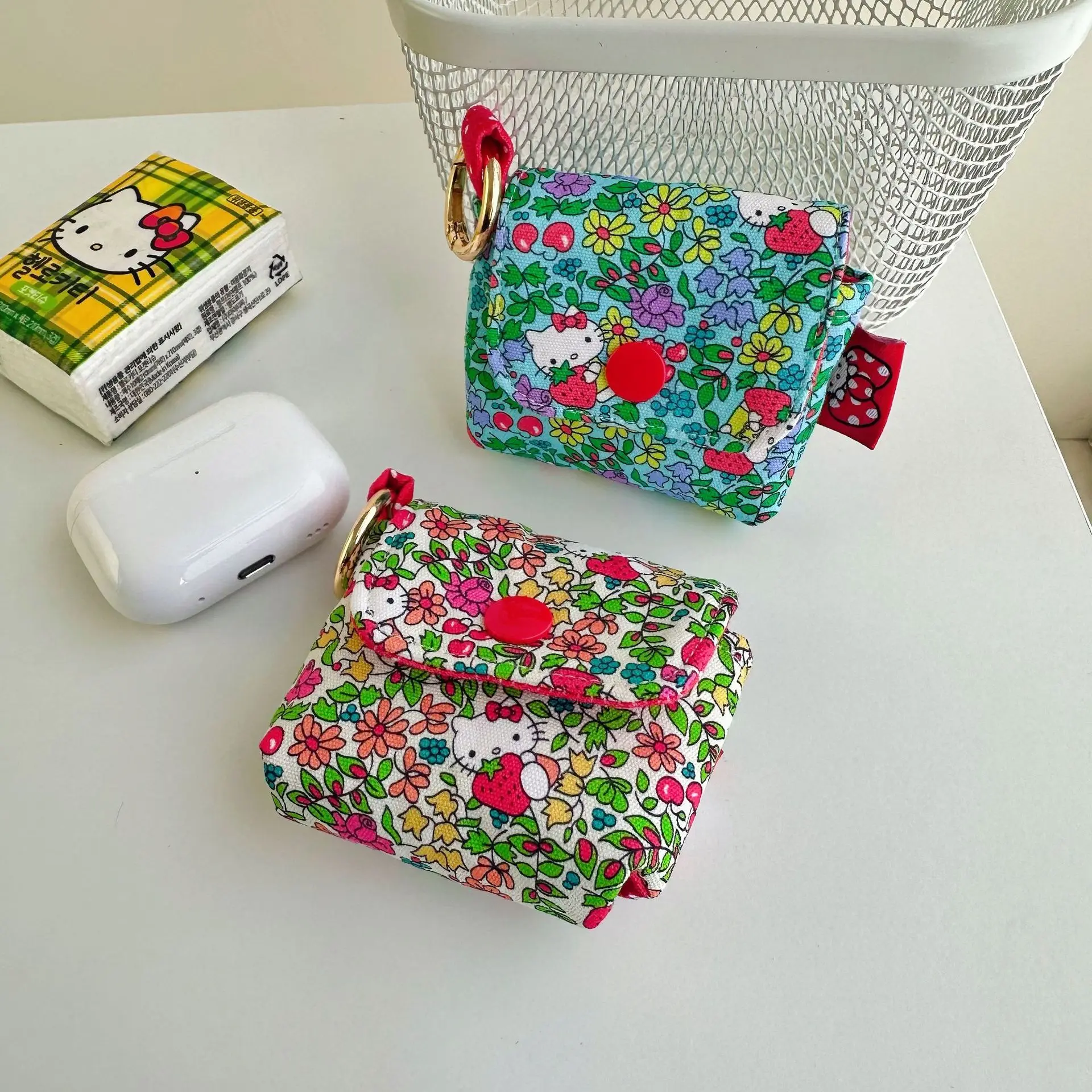 Hello Kitty ストロベリー柄 収納バスケット計7点 Hello Kitty