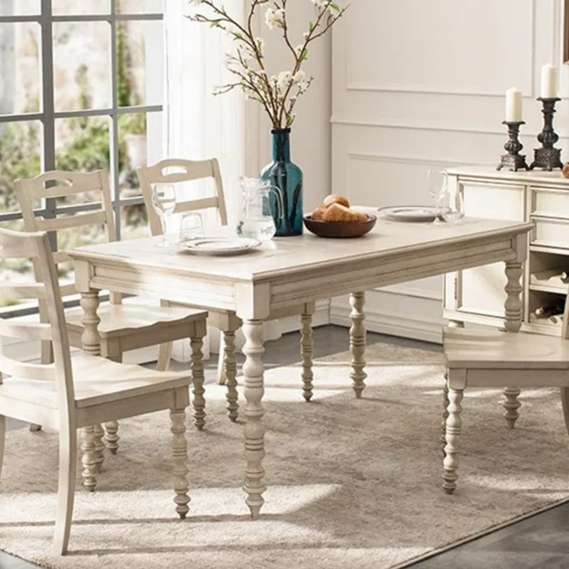 Nordic simple solid wood dining table light luxury log long table all solid wood living room home designer rectangular desk