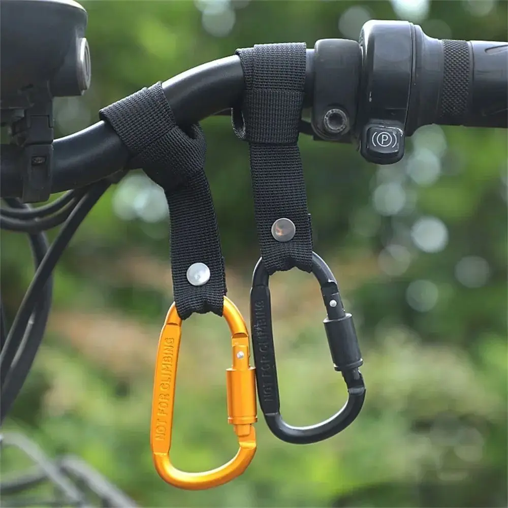 Alloy Multifunctional Carabiner with Straps D Shaped Punch-Free Carabiner Universal with Lock Motorcycle Electric Scooter Hook