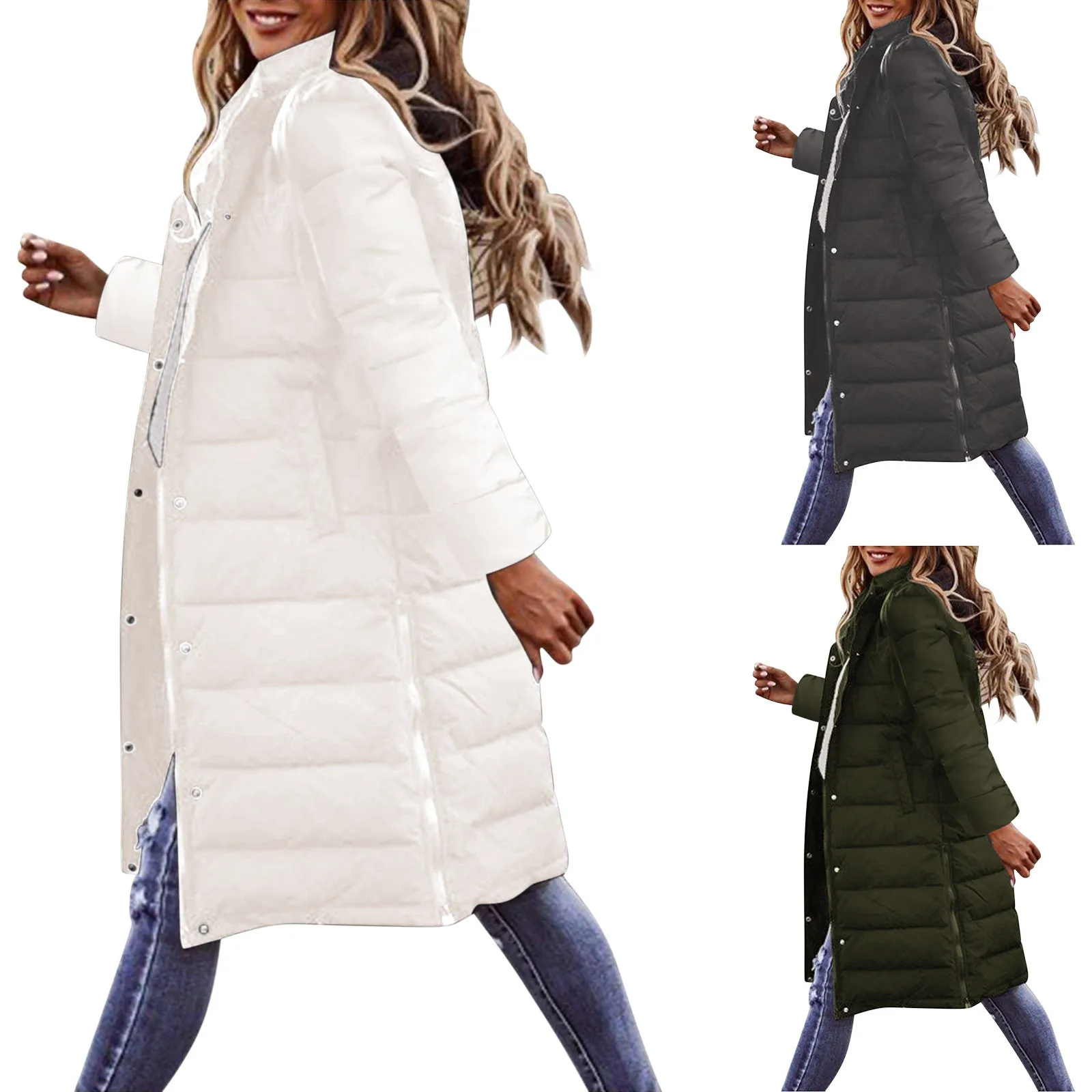 Long Jacket Women's Down Vest With Hood Winter Warm Long Vest Sleeveless Long Quilted Vest Lightweight Winter Jacket Down