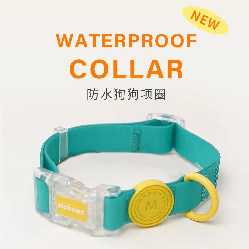 Macaron Waterproof PVC Rubber small Dog Collar Adjustable Durable Anti-odor Pet Collar Leash Set Multi-colors Soft basic Collar