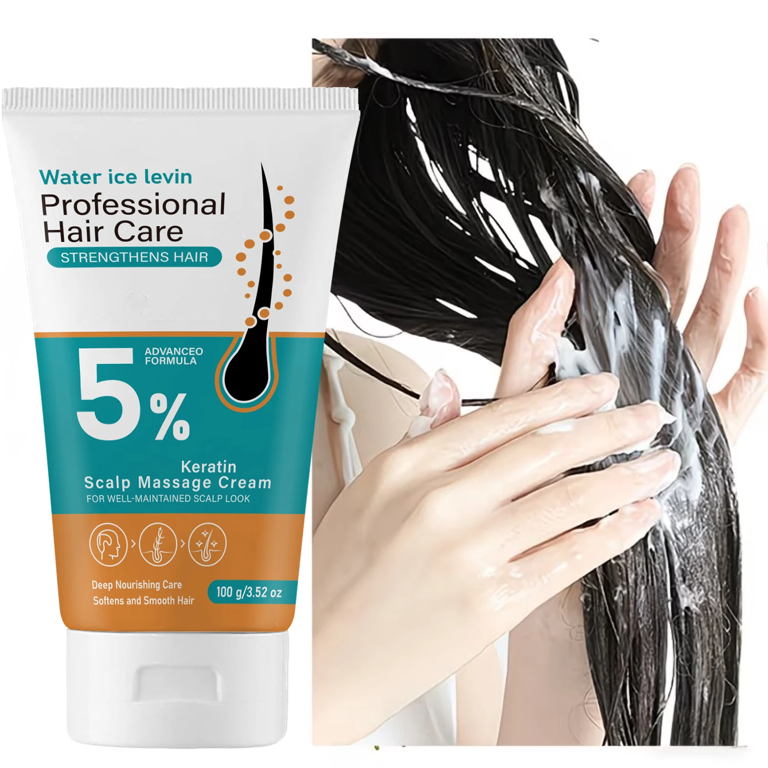 Inner Nourish Outer Protect Keratin Hair Cream Deep Hydrate Dry Damaged Hair Create Silky Soft Shiny Elastic Hair Strands 100g