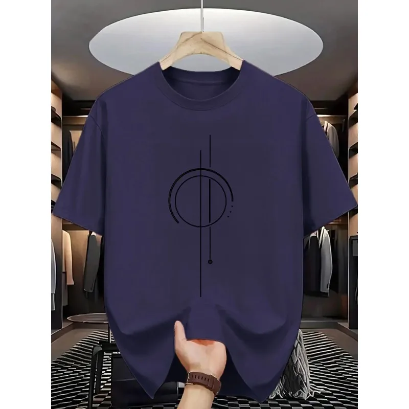 2026 Neues Minimalistisches Abstraktes Grafik-T-Shirt für Herren Lässige Streetwear Kurzarm Baumwoll-Oberteil – Detail 7