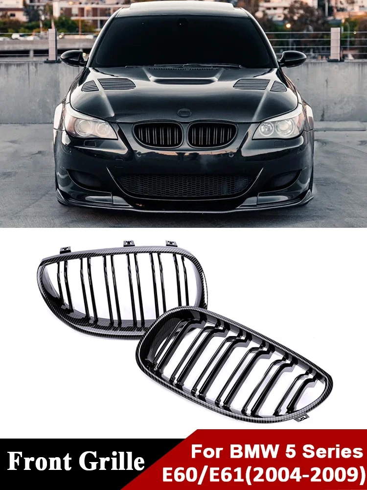 

Carbon Fiber Racing Grille For BMW 5 Series E60 E61 2004-2009 530i 535i 540i Front Bumper Kindey Facelift Grill Refiting