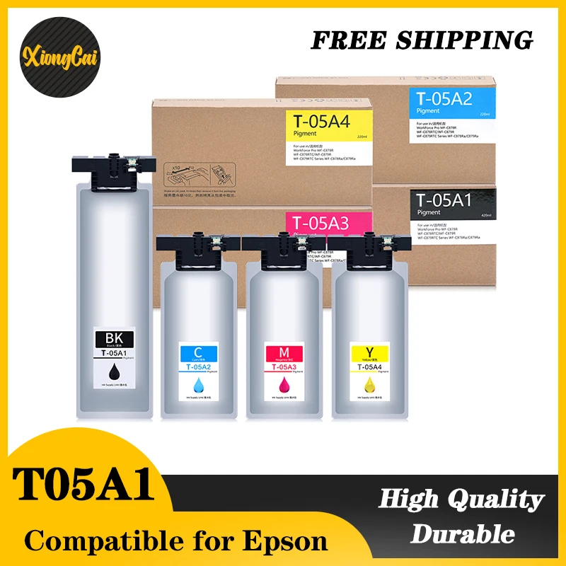 

NEW T05A1 T05A2 T05A3 T05A4 Ink Cartridge With Pigment Ink For Epson WorkForce Pro WF-C878R WF-C879R C878R C879R Printer Ink Bag