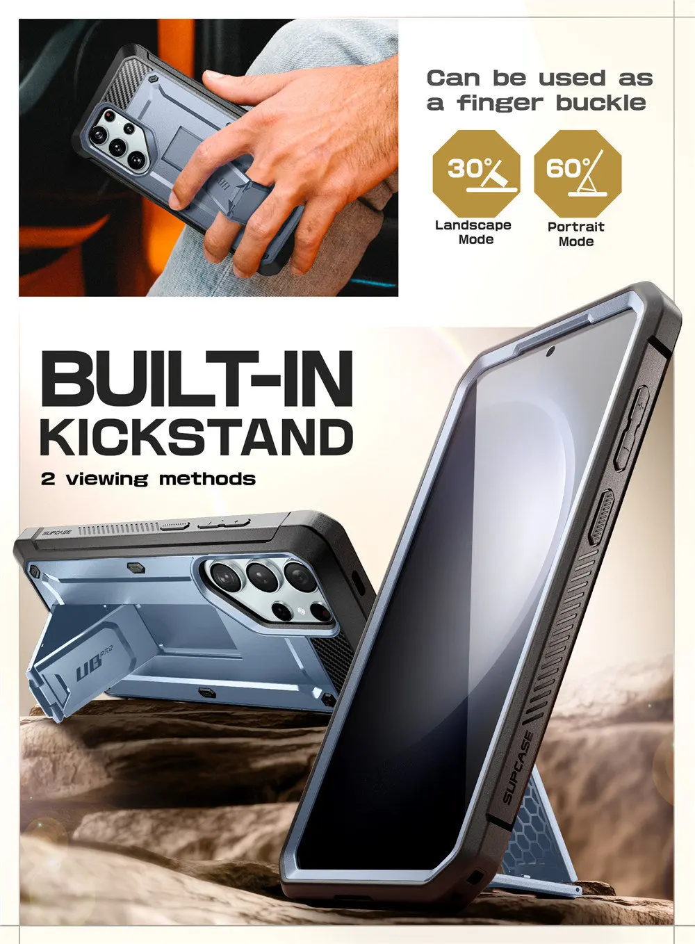 For Samsung Galaxy S24 Ultra Case 2024 SUPCASE UB Pro Full-Body Dual Layer Rugged Belt-Clip Case with Built-in Screen Protector