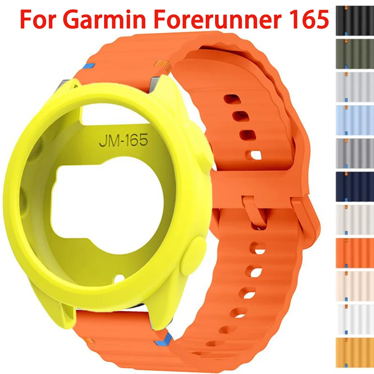 Silikonhülle + Armband für Garmin Forerunner 165 Sport-Armband für Garmin Forerunner 165 Weiche Schutzhülle Kratzfest