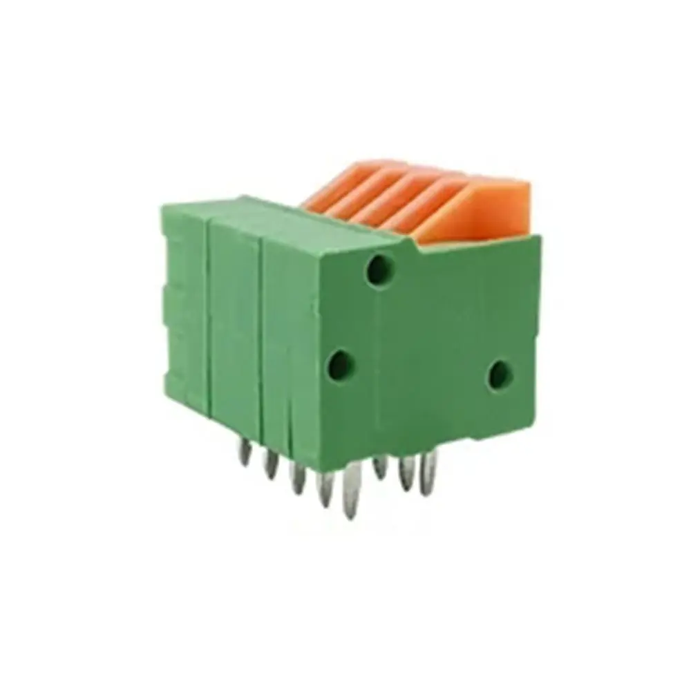 2.54mm Pitch Push-in Spring Screwless Terminal Block Straight/Bent Foot 2/3/4/5/6/7/8/9/10P PCB Connector KF141R Spliceable