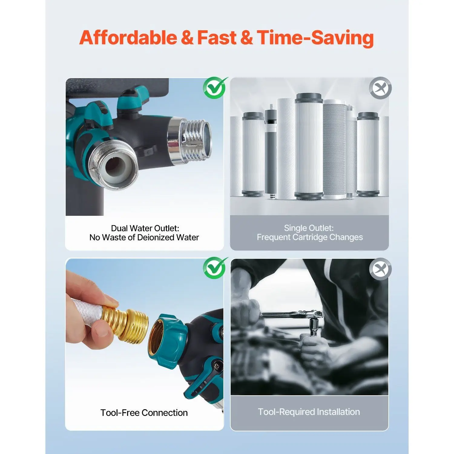 Sistema di lavaggio auto ad acqua deionizzata impeccabile con misuratore TDS integrato Lavatrice per auto professionale ad alta efficienza