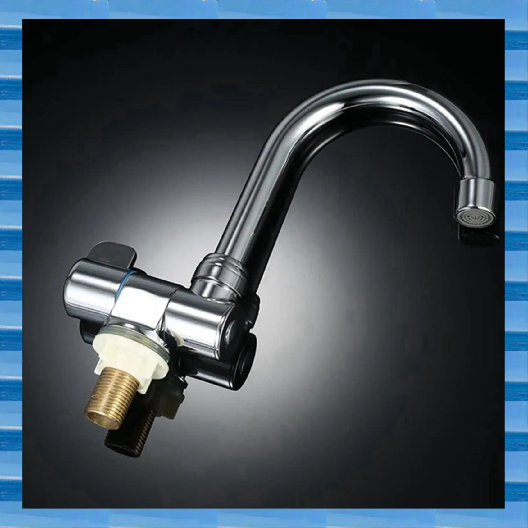 

AT53 3X Rotation Copper Basin Faucet Cold Deck Kitchen Folding Caravan Bathroom Tap For Marine Boat Deck Camper