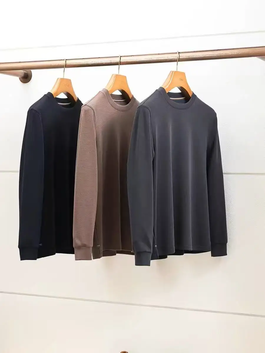 

Men's Basic Wool Sweatirt round Ne Pullover Outdoor Autumn Winter Comfortable Soft Pure Color Casual Loose Fit irt