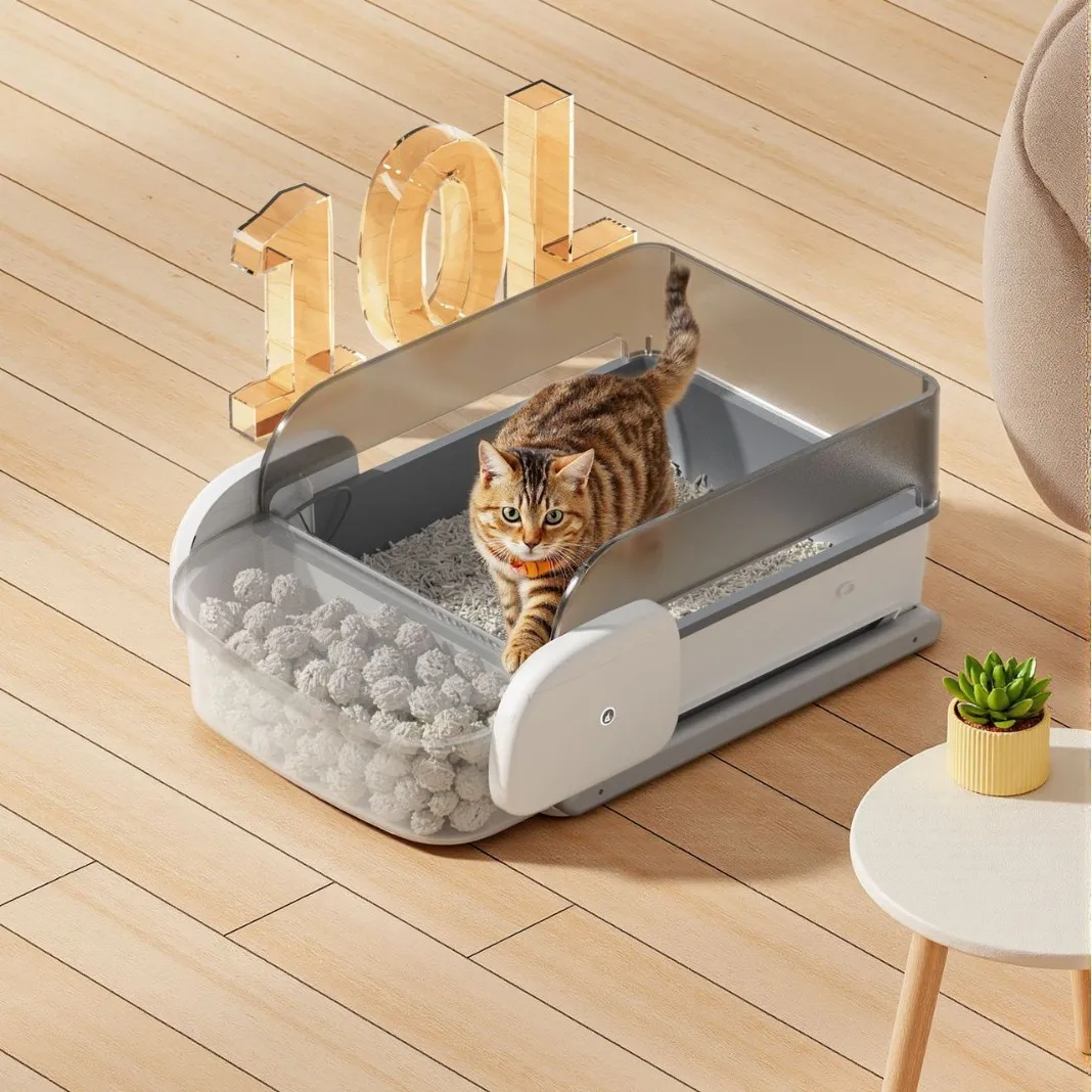 Caja de arena inteligente para gatos autolimpieza con techo abierto y app - imagen 3